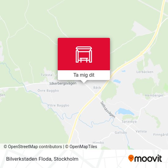 Bilverkstaden Floda karta
