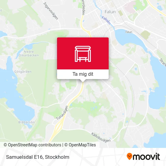 Samuelsdal E16 karta