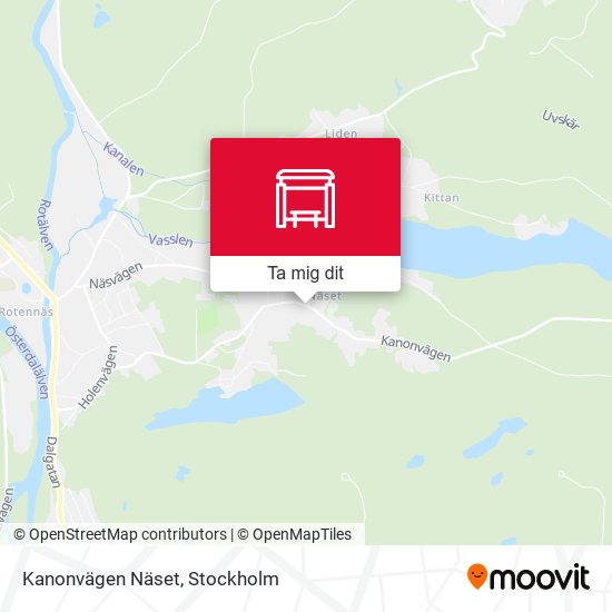 Kanonvägen Näset karta