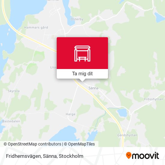 Fridhemsvägen, Sänna karta