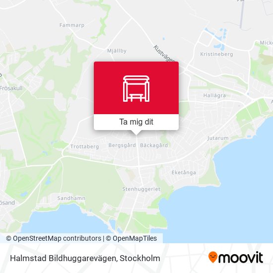 Halmstad Bildhuggarevägen karta