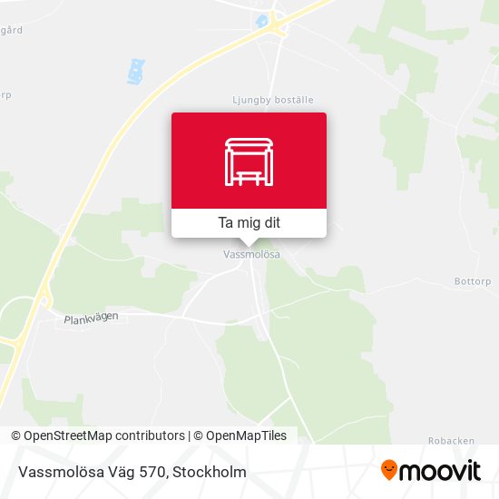 Vassmolösa Väg 570 karta