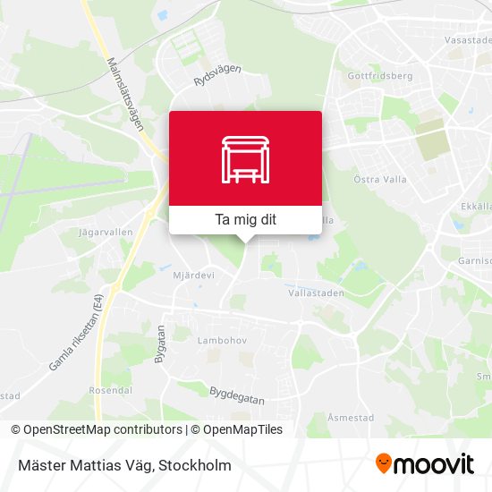 Mäster Mattias Väg karta