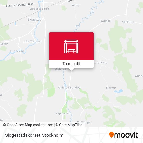 Sjögestadskorset karta