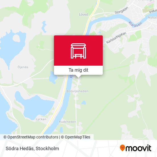 Södra Hedås karta