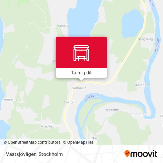 Västsjövägen karta