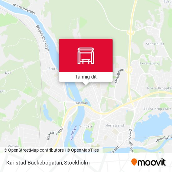 Karlstad Bäckebogatan karta