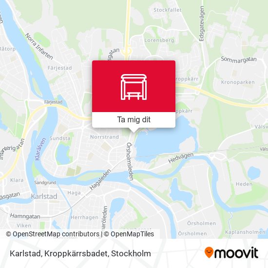Karlstad, Kroppkärrsbadet karta