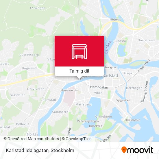 Karlstad Idalagatan karta