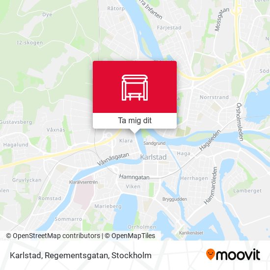 Karlstad, Regementsgatan karta