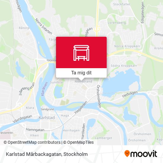 Karlstad Mårbackagatan karta