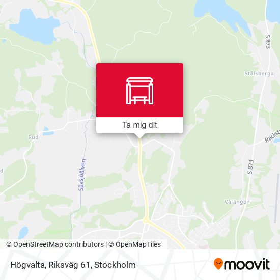 Högvalta, Riksväg 61 karta