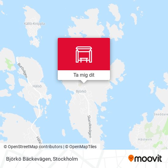 Björkö Bäckevägen karta