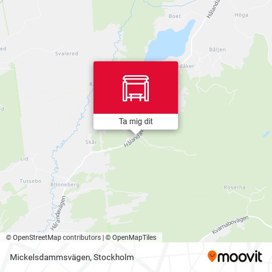 Mickelsdammsvägen karta