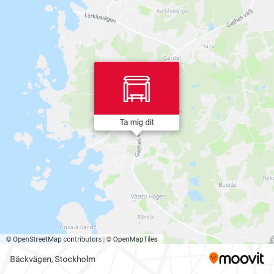 Bäckvägen karta