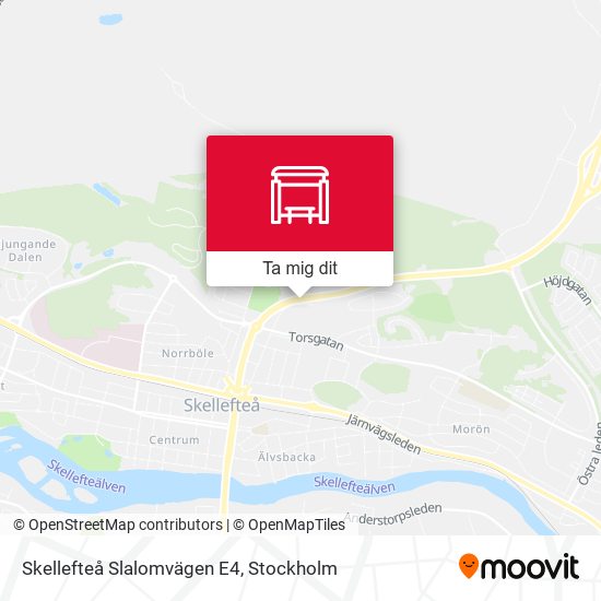 Skellefteå Slalomvägen E4 karta