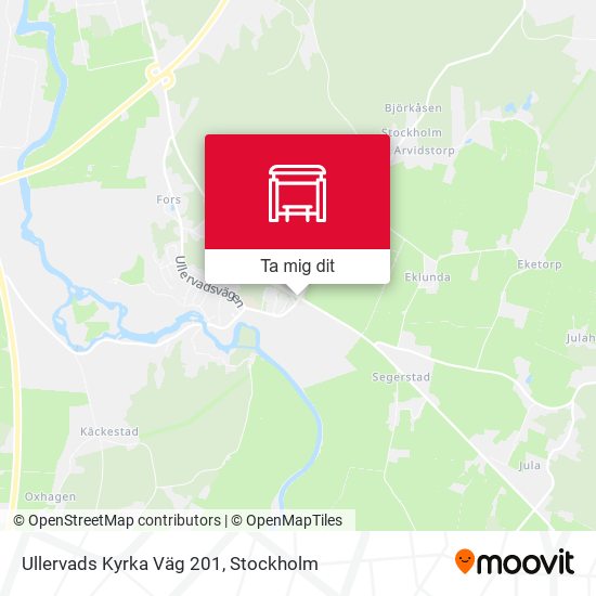 Ullervads Kyrka Väg 201 karta