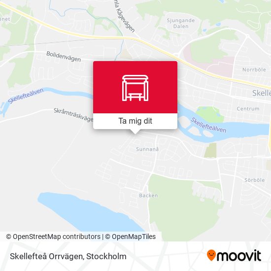 Skellefteå Orrvägen karta