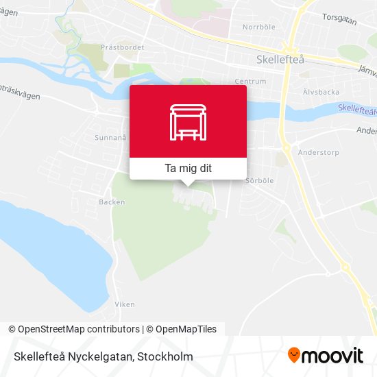 Skellefteå Nyckelgatan karta