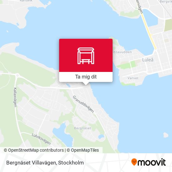 Bergnäset Villavägen karta