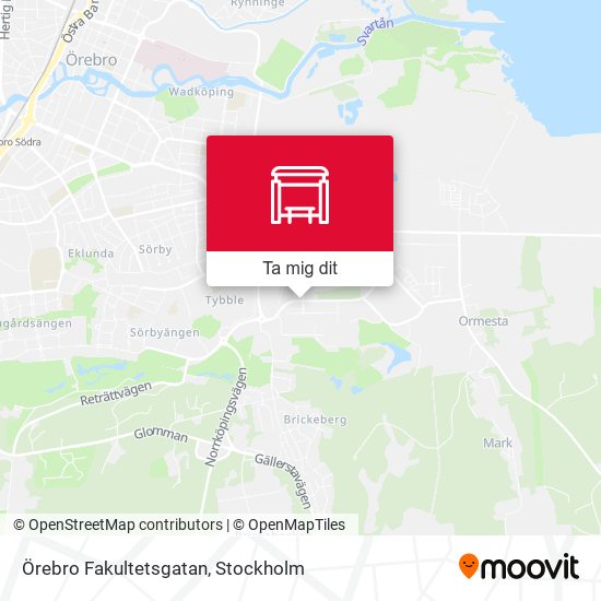 Örebro Fakultetsgatan karta