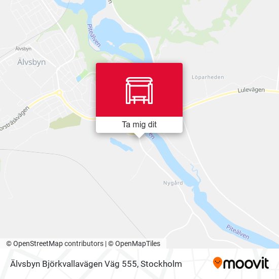 Älvsbyn Björkvallavägen Väg 555 karta