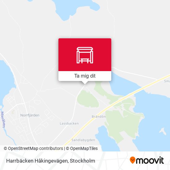 Harrbäcken Håkingevägen karta