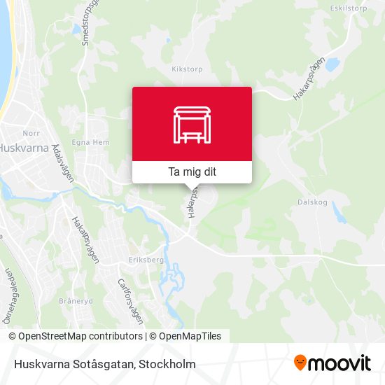 Huskvarna Sotåsgatan karta