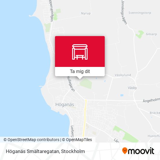 Höganäs Smältaregatan karta
