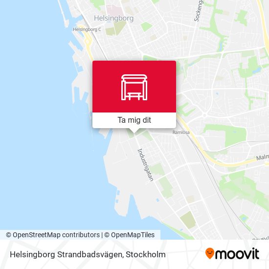 Helsingborg Strandbadsvägen karta