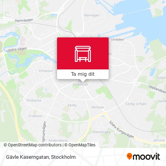 Gävle Kaserngatan karta