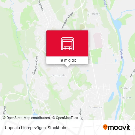 Uppsala Linrepevägen karta