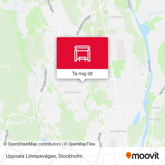 Uppsala Linrepevägen karta