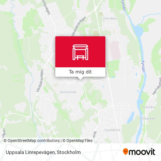 Uppsala Linrepevägen karta