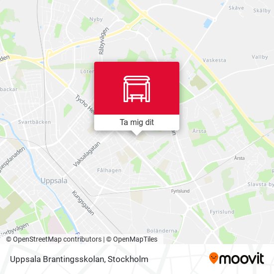 Uppsala Brantingsskolan karta