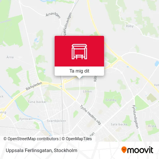 Uppsala Ferlinsgatan karta