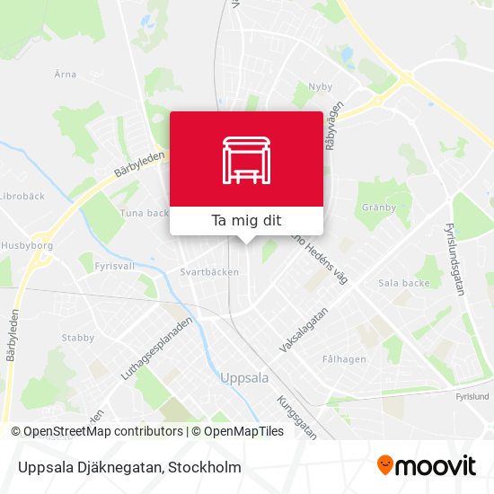 Uppsala Djäknegatan karta