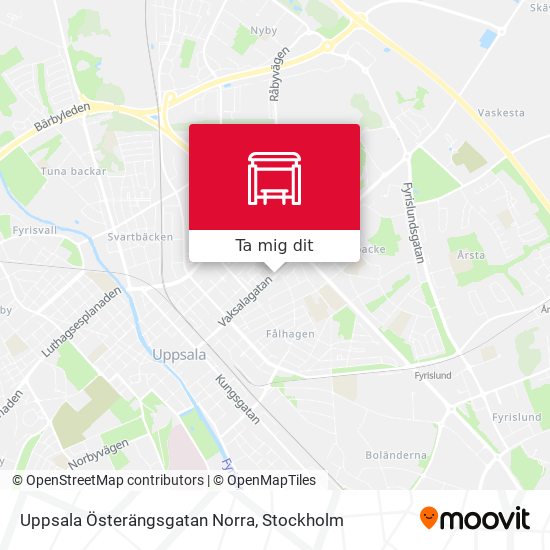 Uppsala Österängsgatan Norra karta