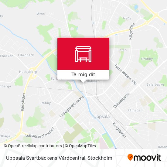 Uppsala Svartbäckens Vårdcentral karta