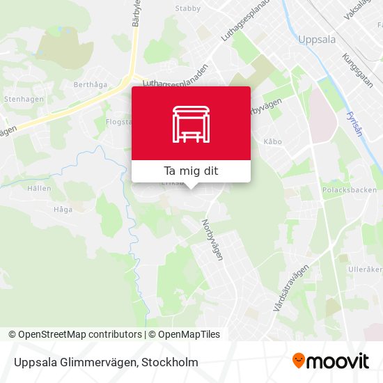 Uppsala Glimmervägen karta