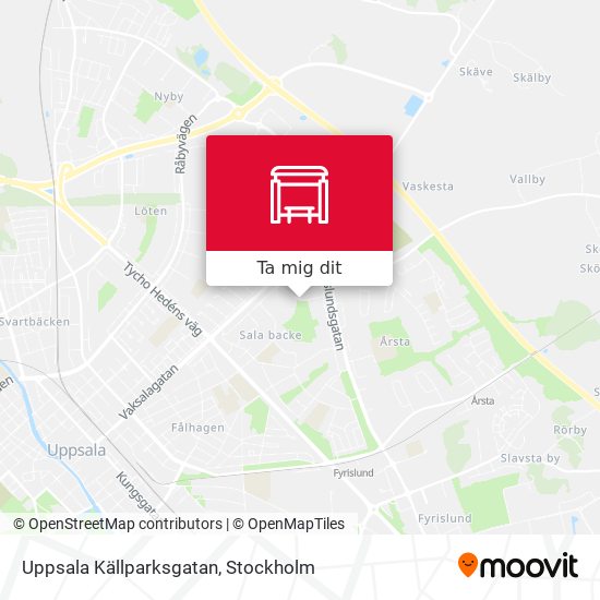 Uppsala Källparksgatan karta