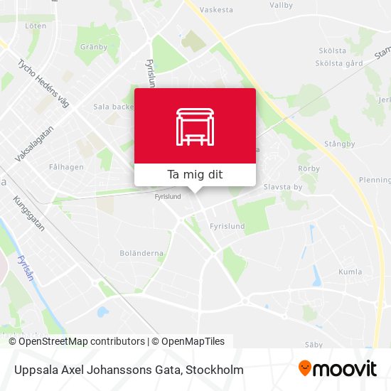 Uppsala Axel Johanssons Gata karta