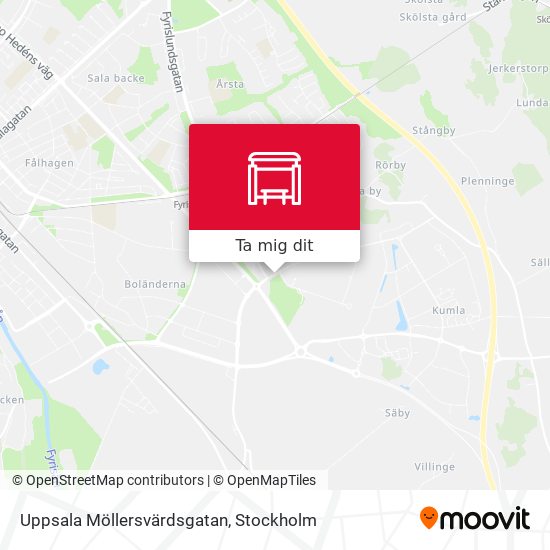 Uppsala Möllersvärdsgatan karta