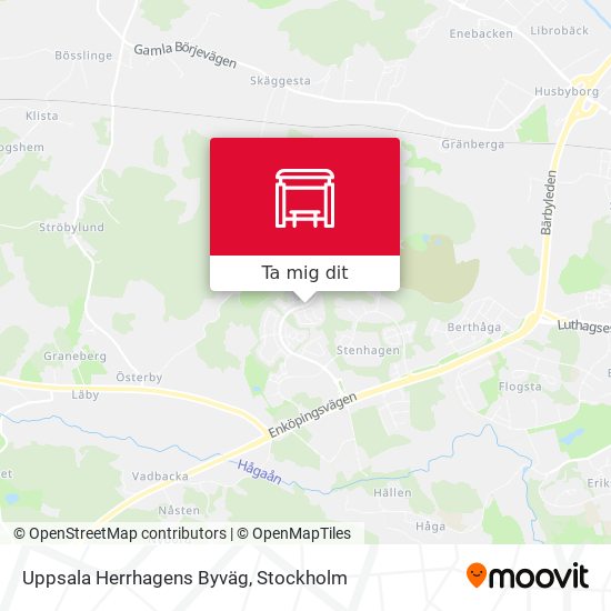 Uppsala Herrhagens Byväg karta