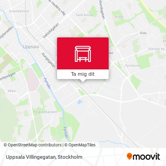 Uppsala Villingegatan karta