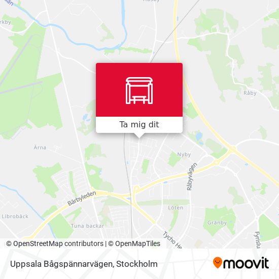 Uppsala Bågspännarvägen karta