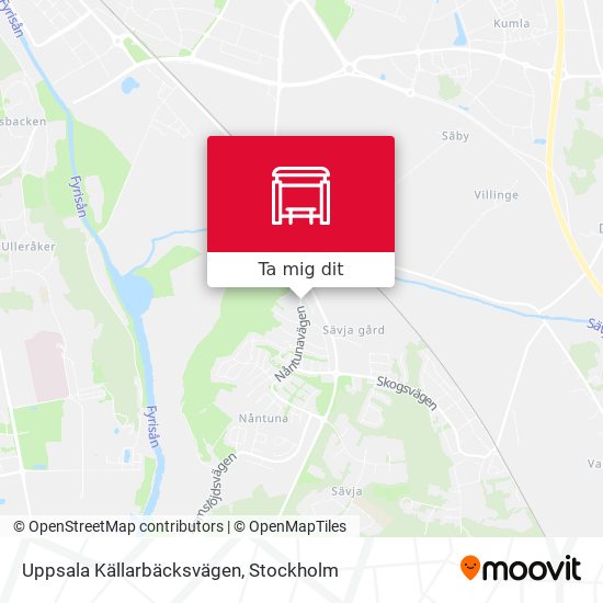 Uppsala Källarbäcksvägen karta