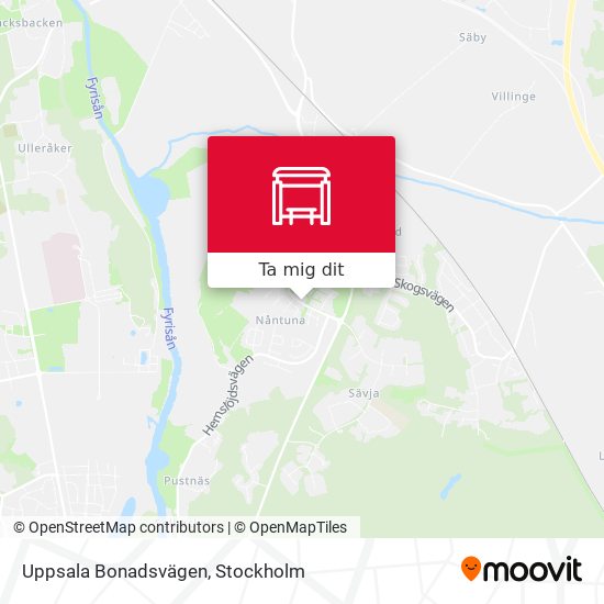 Uppsala Bonadsvägen karta