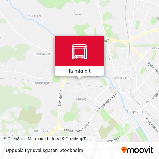 Uppsala Fyrisvallsgatan karta