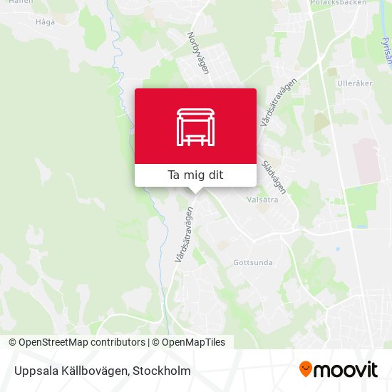 Uppsala Källbovägen karta